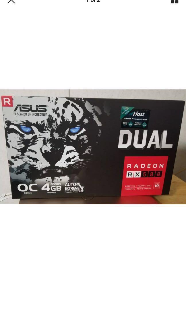 Bnib Asus Radeon Rx 580 O4g Dual Fan Oc Edition Dual Rx580 O4g Electronics Computer Parts Accessories On Carousell