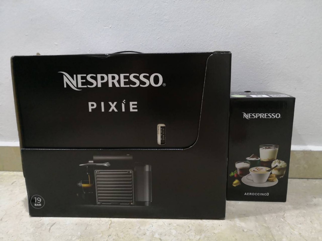 BNIB Nespresso Pixie + Aeroccino Milk Froth, Home Appliances ...