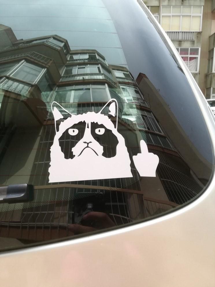 Car Decal Sticker Cut Grumpy Cat Claw Nail Middle Finger Flipping Off Cute Car Sticker 3322 Car Accessories Accessories On Carousell