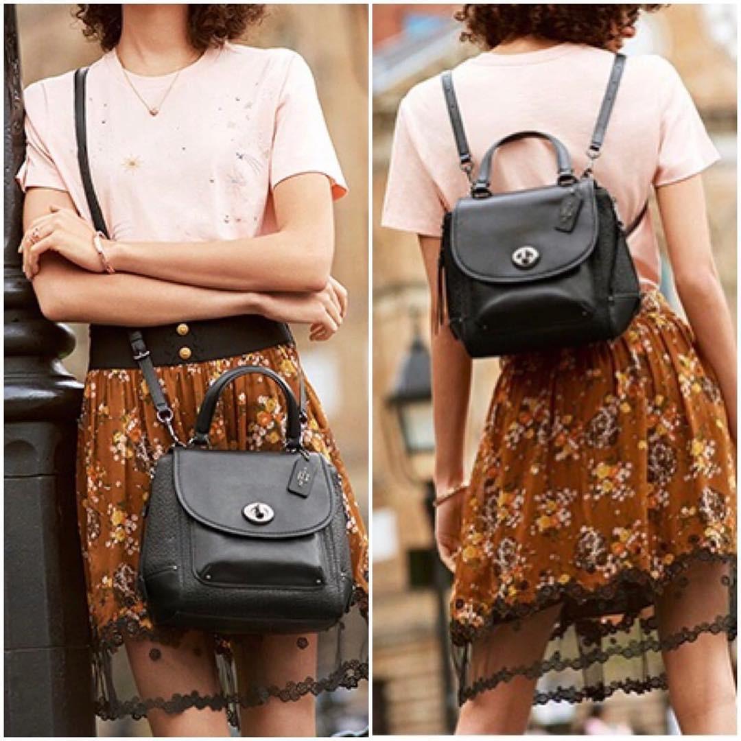 Coach Faye Backpack F30525 NUDE PINK BLACK 23x25x12 BACKPACK CROSSBODY