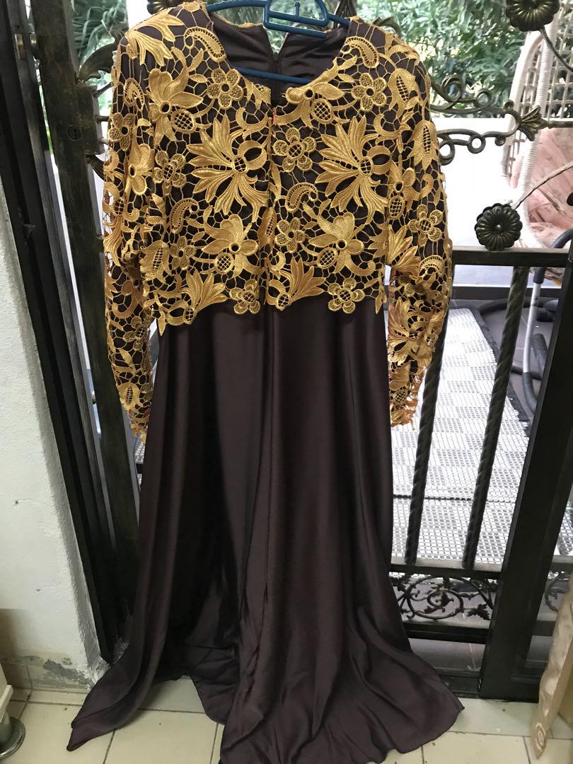 Dress customize Prada Lace, Women's Fashion, Muslimah Fashion, Dresses on  Carousell