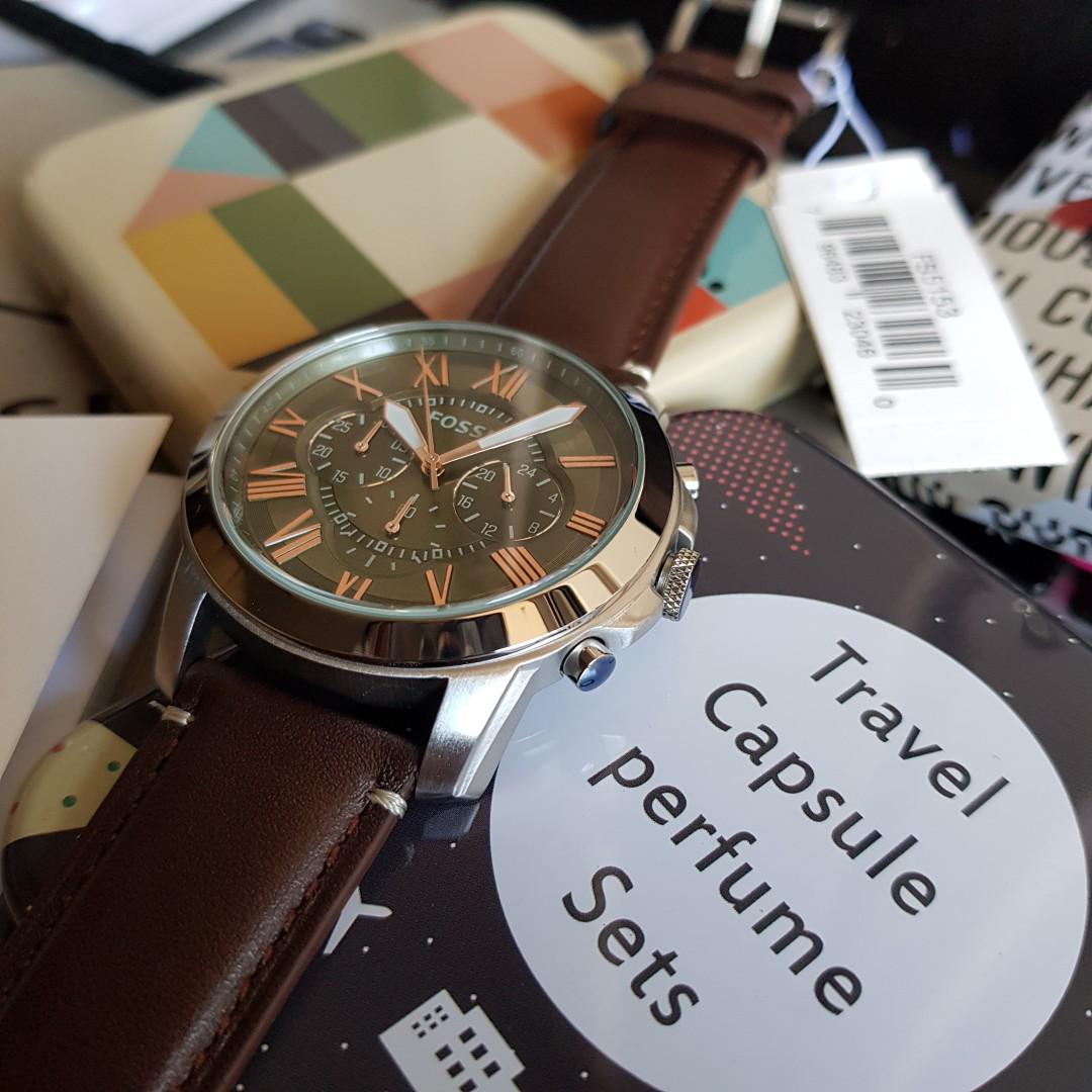 Fossil Grant Chronograph Brown Leather Men s Watch FS5153 Men s Fashion Watches Accessories Watches on Carousell
