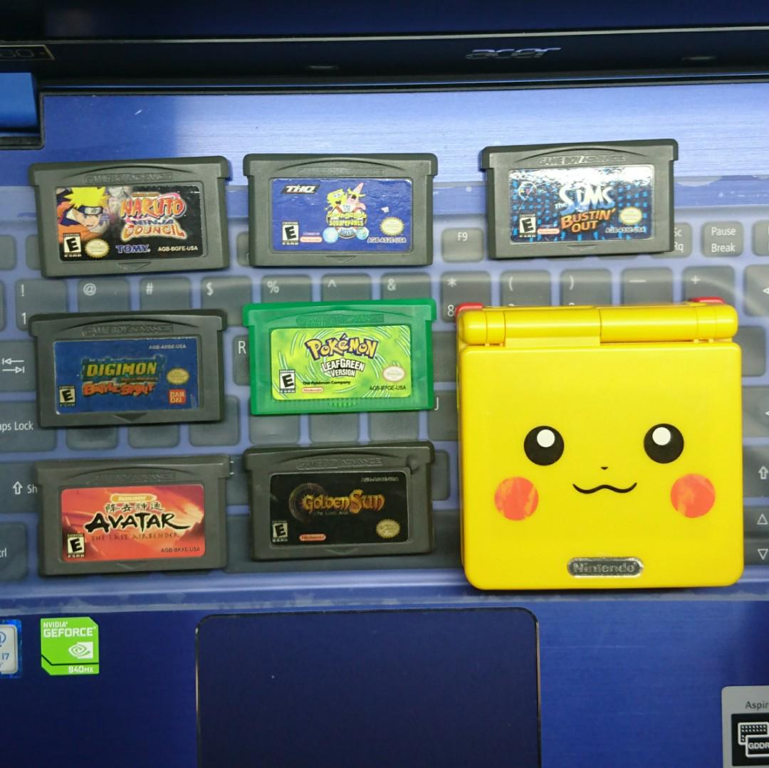 Gameboy Sp Brighter Edition Pikachu Shell Video Gaming Video