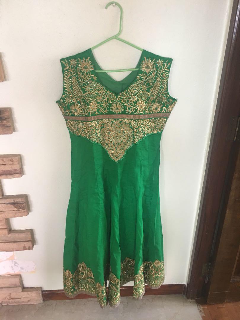 Punjabi suit sale in green colour