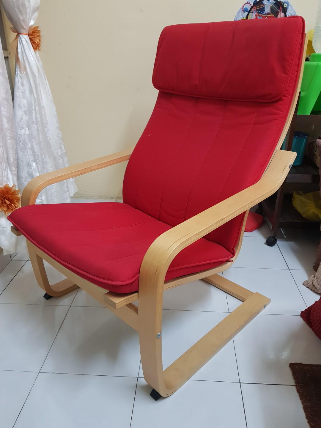 Ikea poang chair red new arrivals
