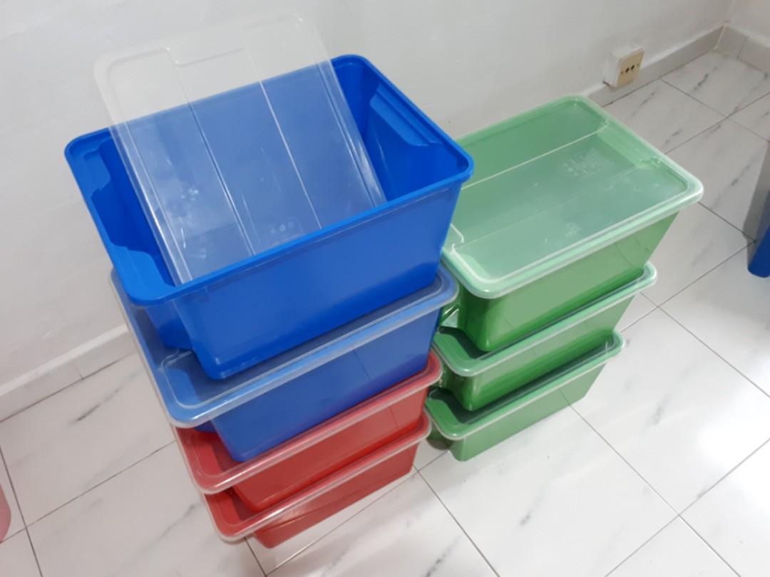 Ikea Stackable Storage Boxes with Lid, Furniture, Others on Carousell