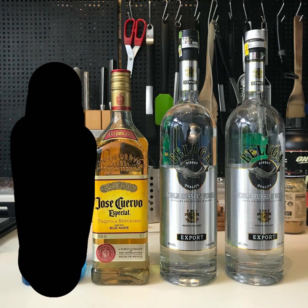 Jose Cuervo rhum, Beluga vodka, Food & Drinks, Beverages on Carousell