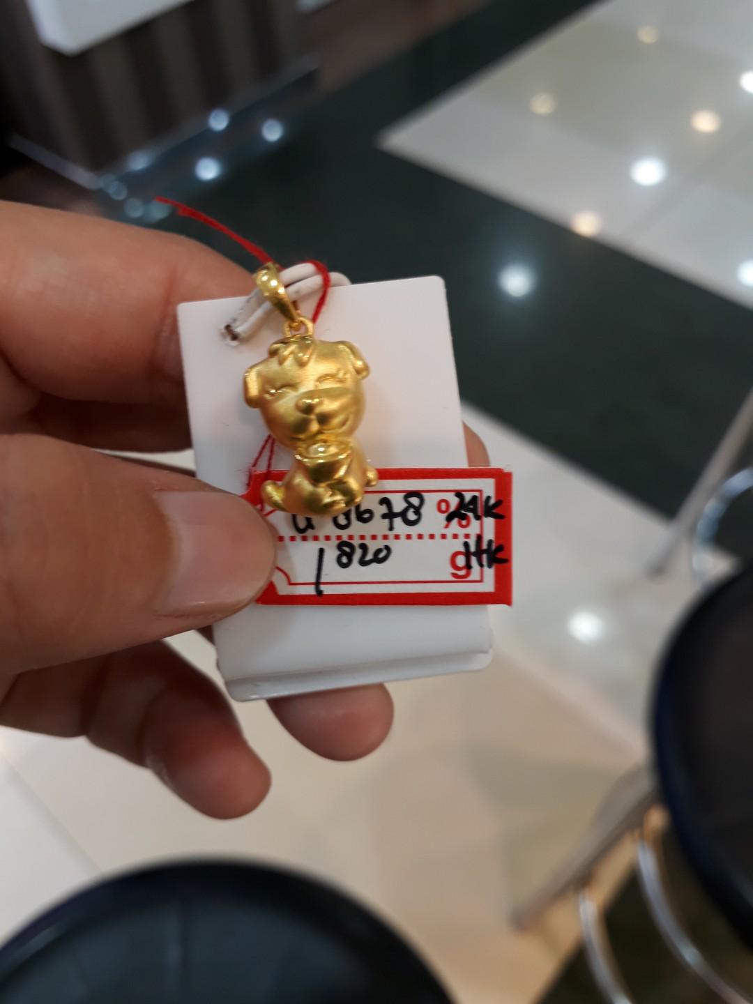Liontin Emas 24k Anjing 1 Luxury Accessories On Carousell