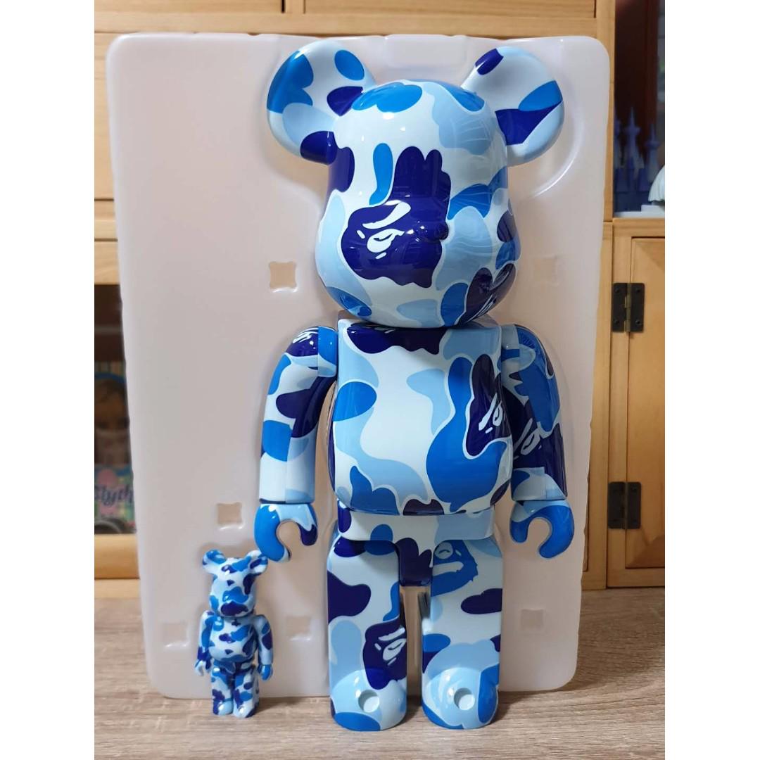 Medicom Toy A Bathing Ape ABC Camo 100% & 400% Blue Bape Bearbrick Be@rbrick