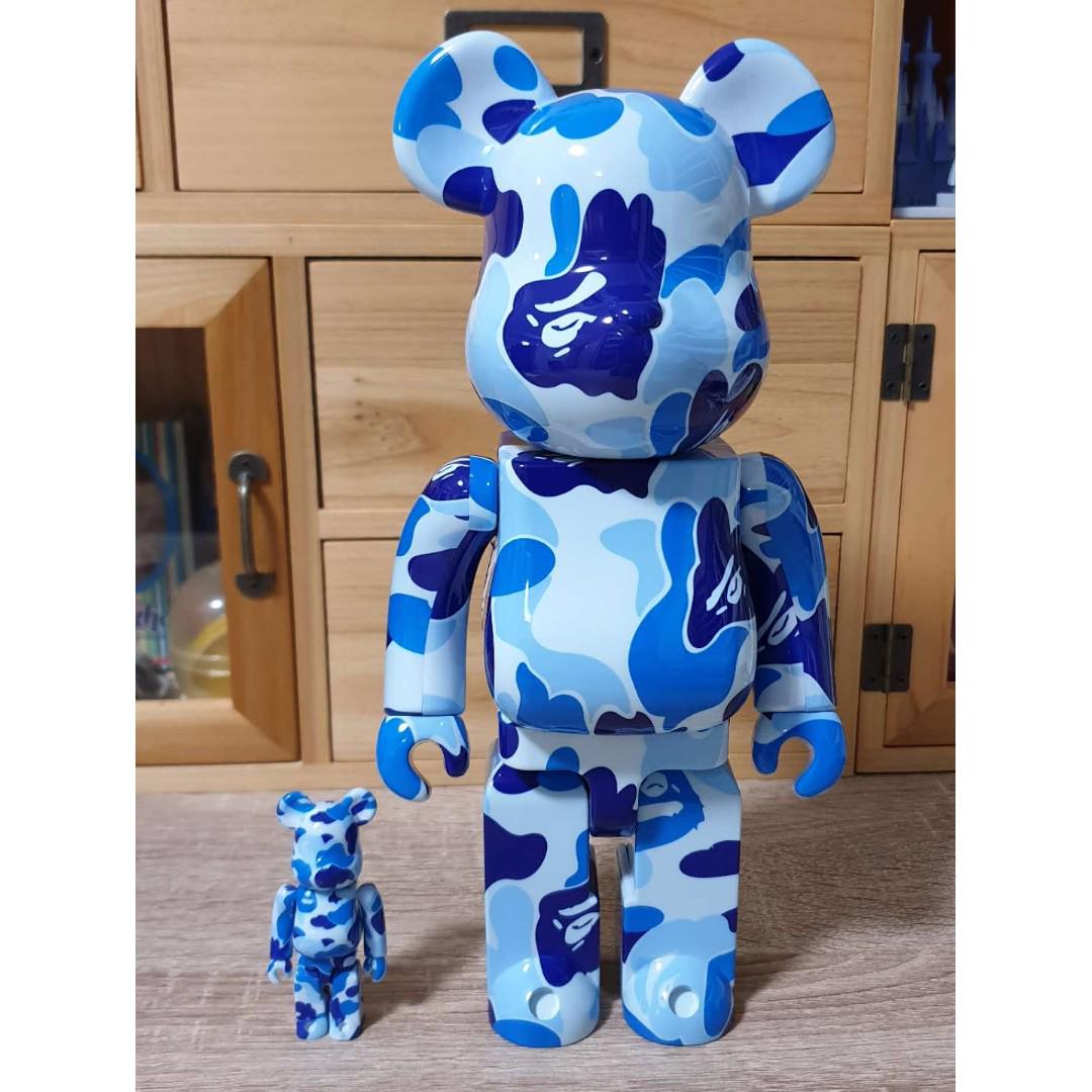 Medicom Toy A Bathing Ape ABC Camo 100% & 400% Blue Bape Bearbrick Be@rbrick