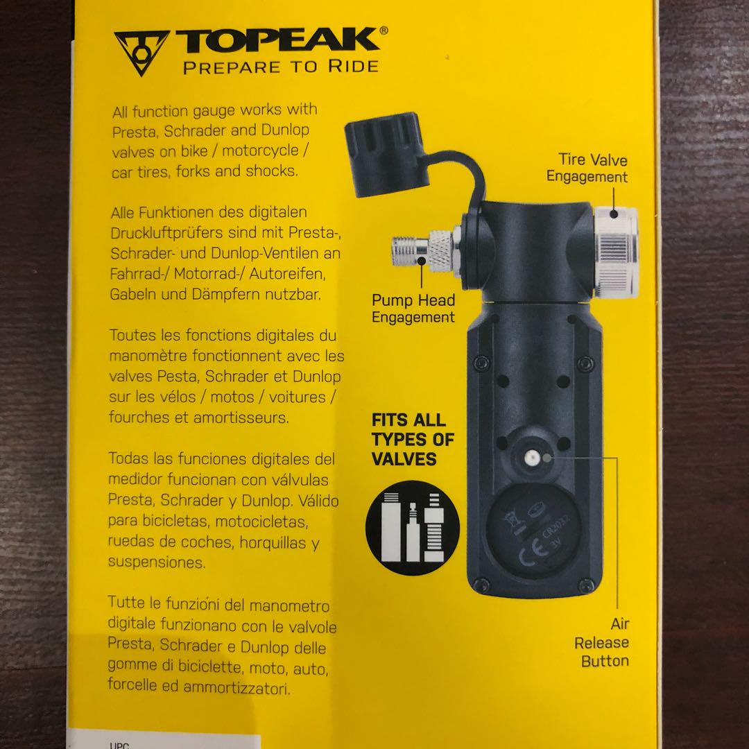 Topeak Shuttle Digital Bike Tire Pressure Gauge Presta Schrader Max 300psi