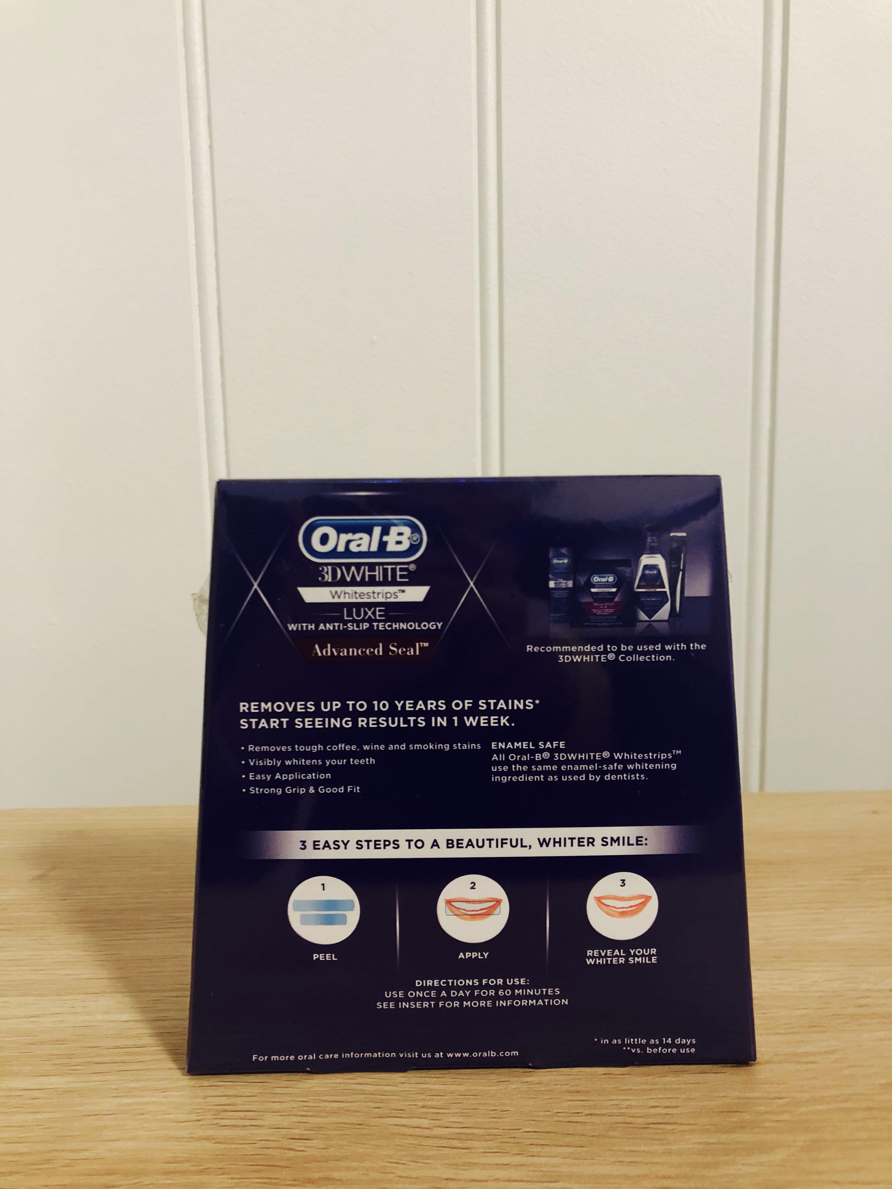 Oral B 3D LUXE Teeth Whitening Strips, Beauty & Personal Care, Oral