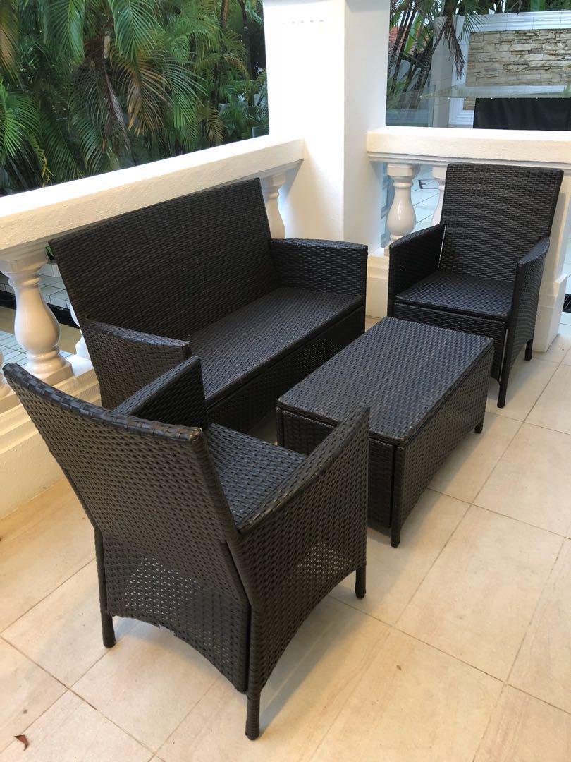 Outdoor Furniture Chairs Two Seater Bench Coffee Table