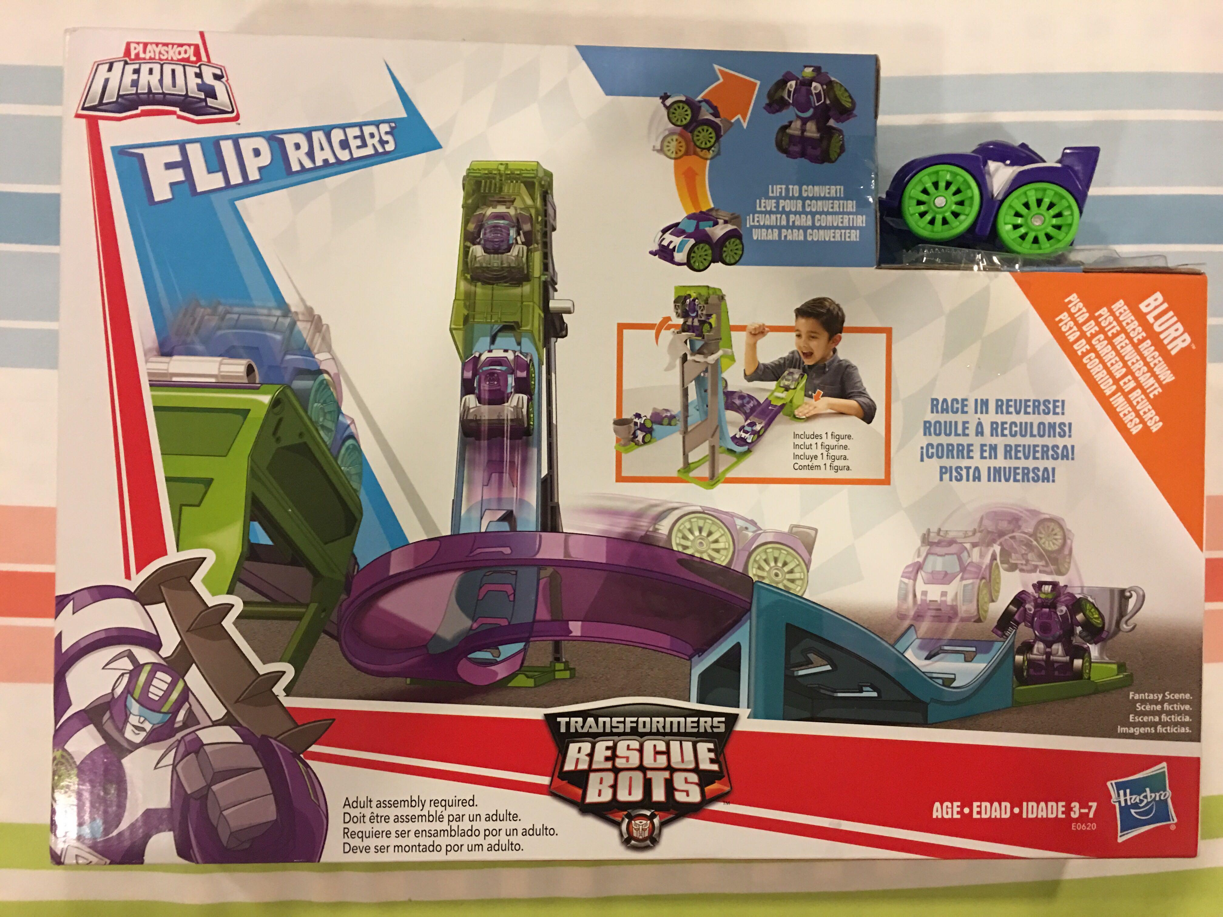 Free Shipping Blurr Playskool Heroes Transformers Rescue Bots Flip Racers