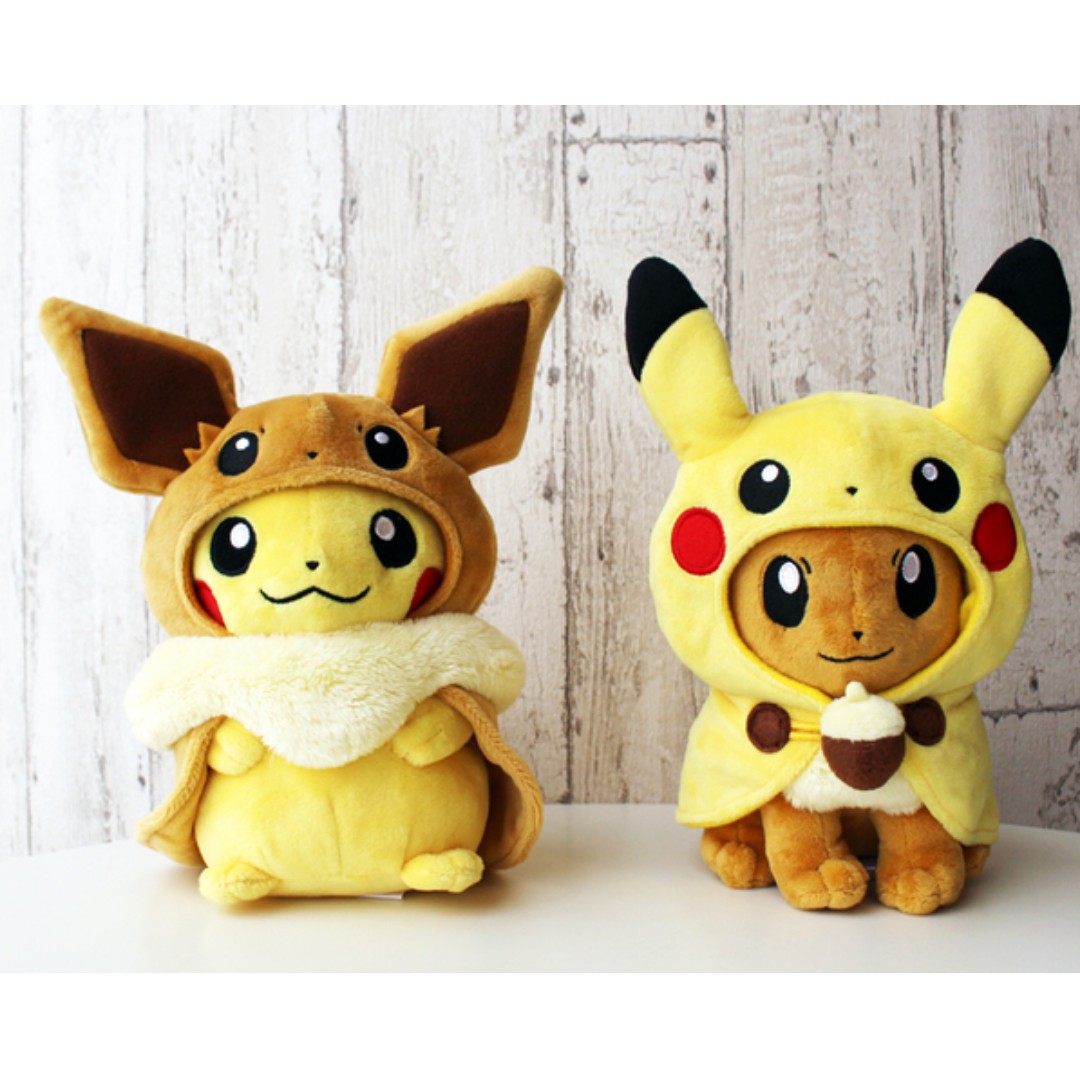 pikachu and eevee plush