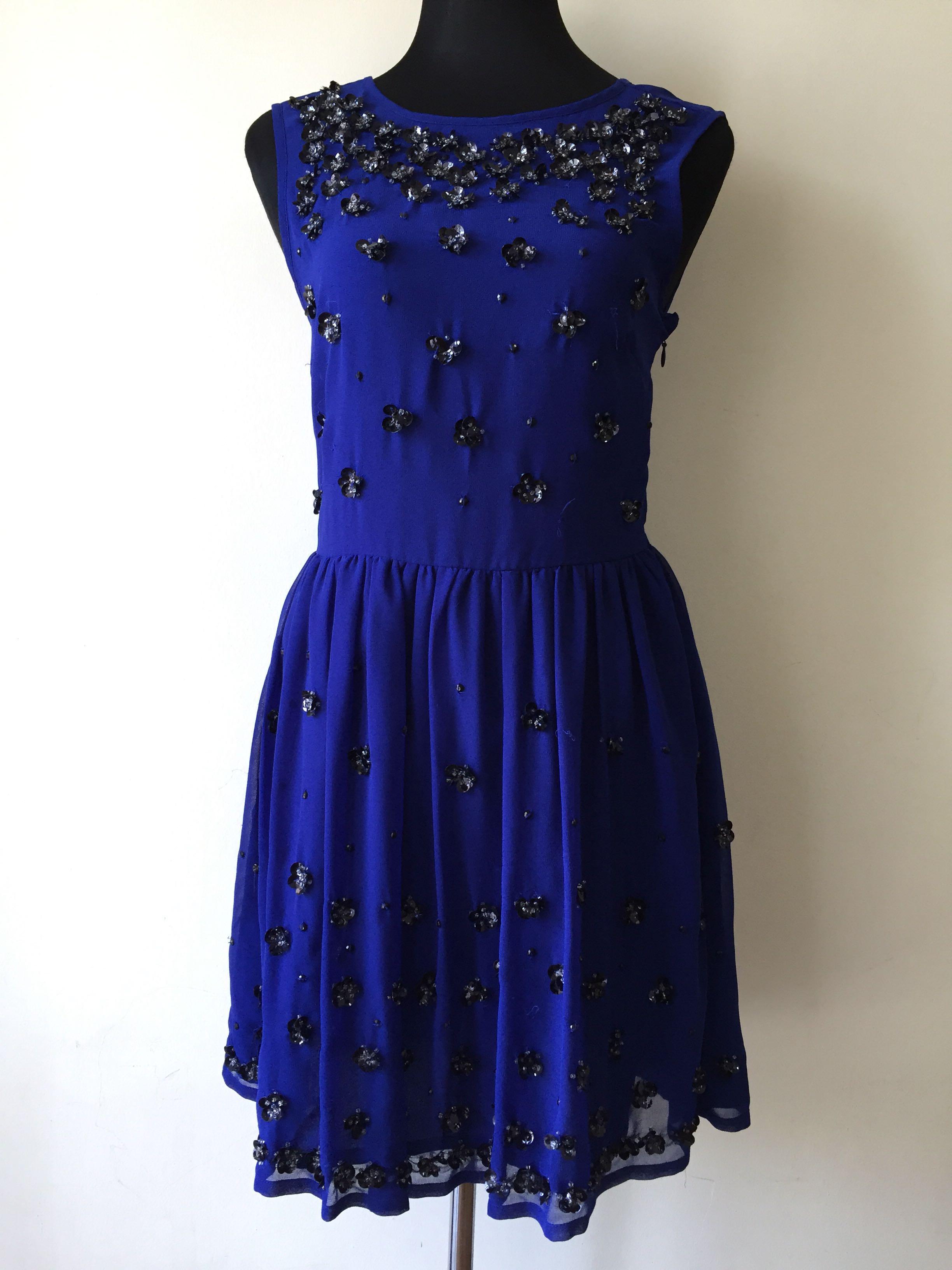 red herring blue dress