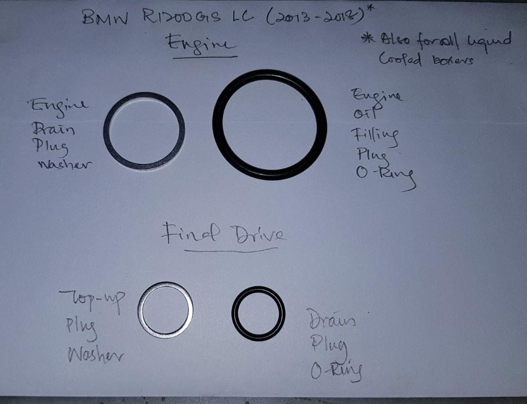 Service Kit BMW R1200GS Adventure LC(20132018) Orings and Washers