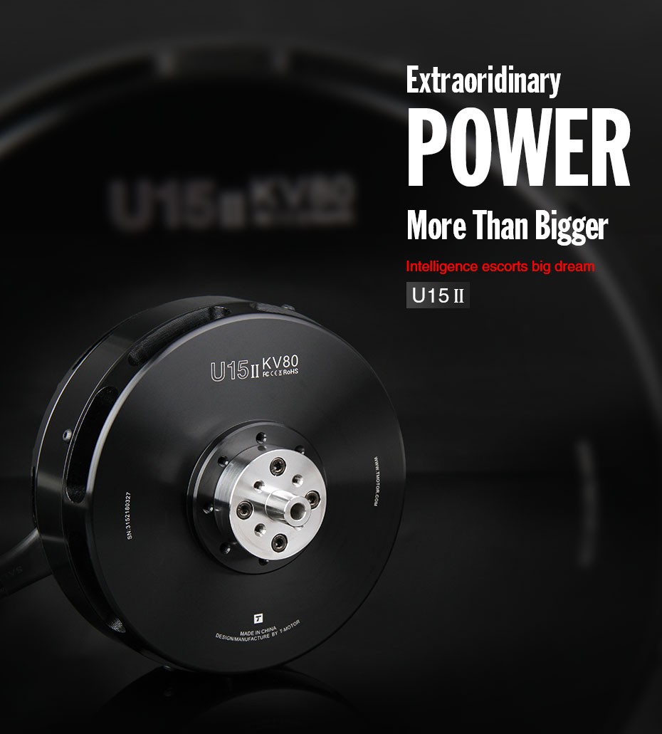 T-Motor U15-II 80/100KV 12-24S Outrunner brushless motor specially ...