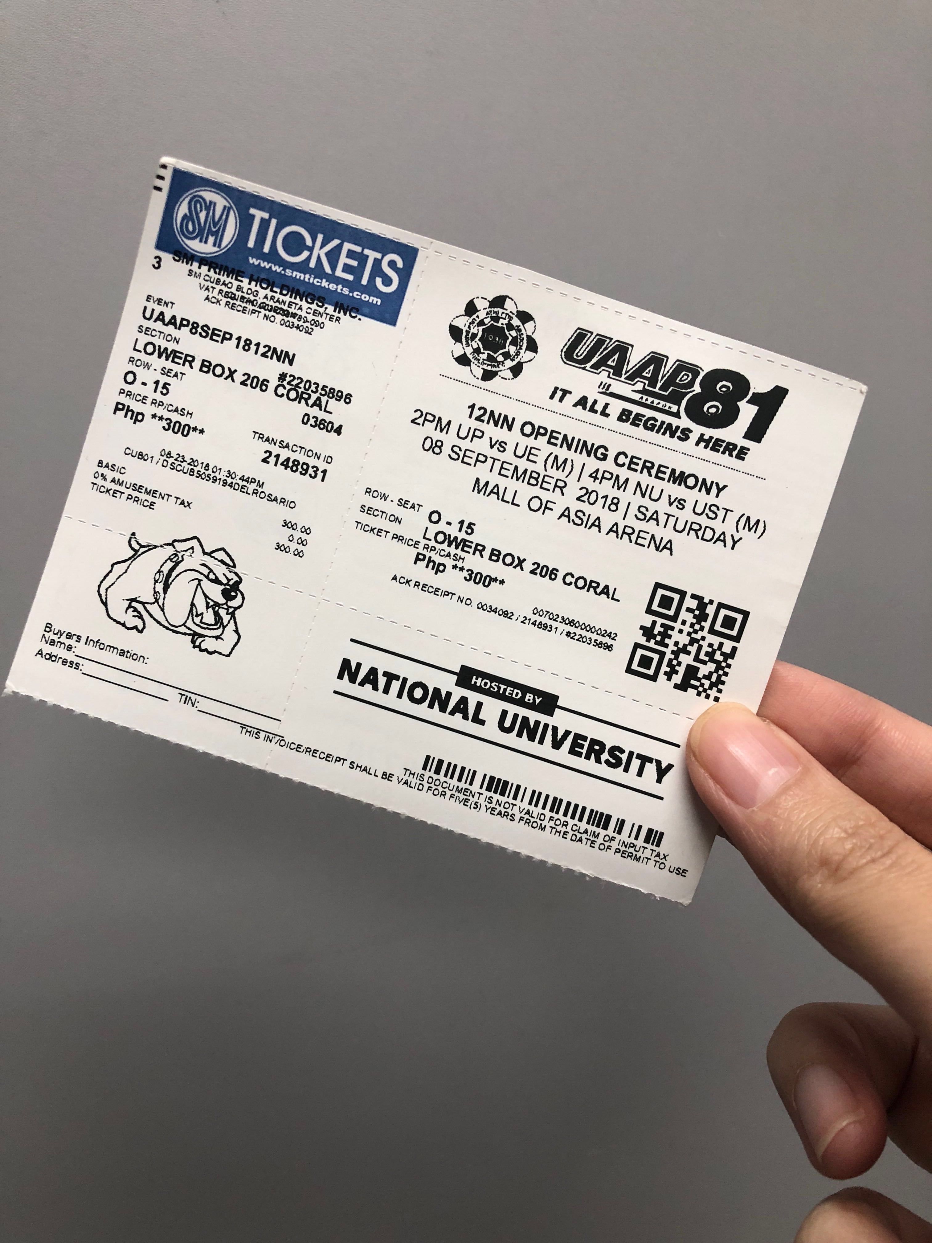 UAAP Season 81 Tickets, Tickets & Vouchers, Event Tickets on Carousell