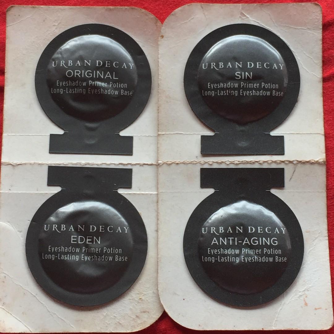 Urban Decay Eyeshadow Primer Potion Sample Sizes Anti Aging Original Eden Sin Health Beauty Makeup On Carousell