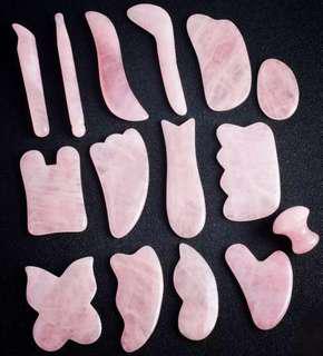 Wholesale Natural Pink Rose Quartz Roller / Jade Stone / Jadeite Massage Roller / Slim Face / Skinny Face / Slimming / Anti-wrinkle/ Anti fine lines / Anti-aging / firming / gemstones/ crystal/ Jewellery / facial tools 天然粉水晶玉石滚轮按摩刮痧板