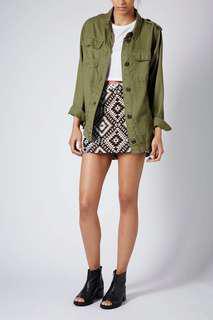 TOPSHOP Army Green Military Shirt Jacket