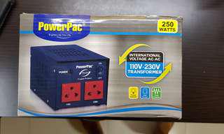 Brand new Power pac 250 watt ac to ac step up down transformers