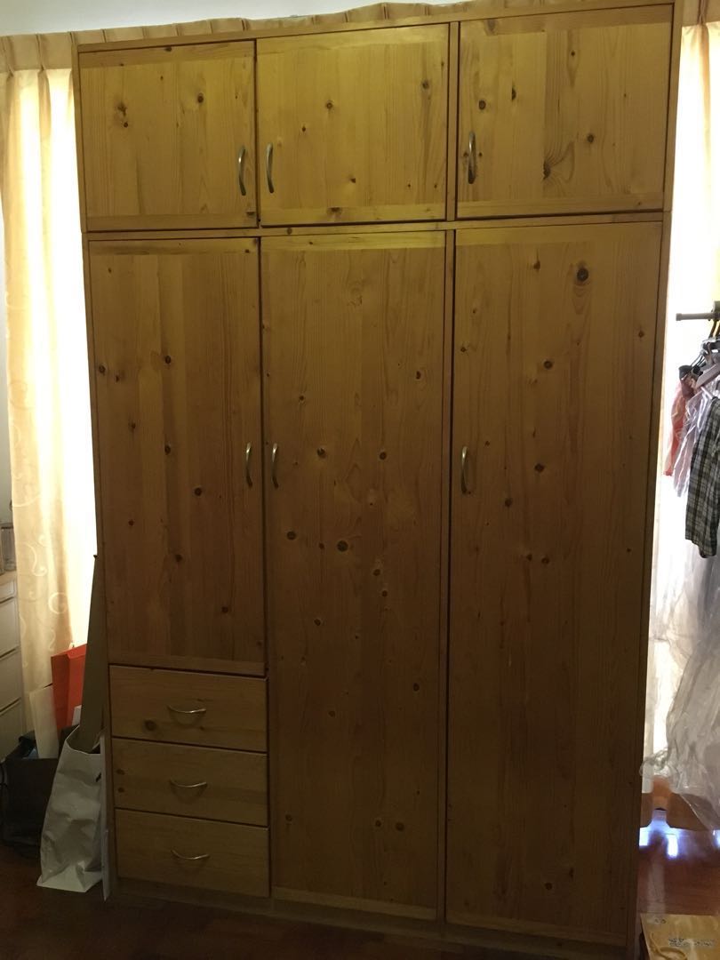 3 Door Pinewood Wardrobe, Babies & Kids, Baby Nursery & Kids Furniture