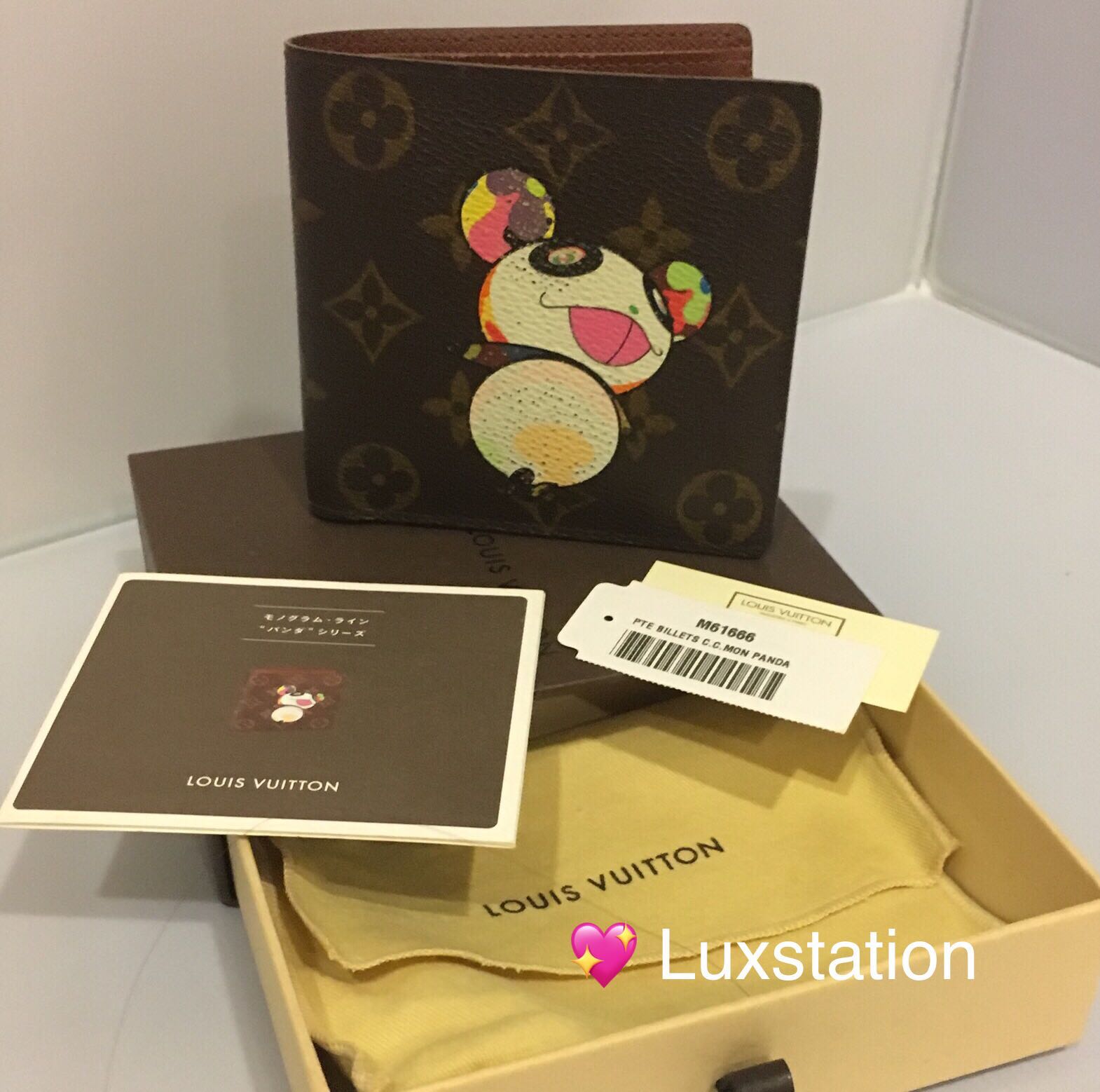 Louis Vuitton, Bags, Louis Vuitton Takashi Murakamimonogram Canvas Panda Marco  Wallet Collectors