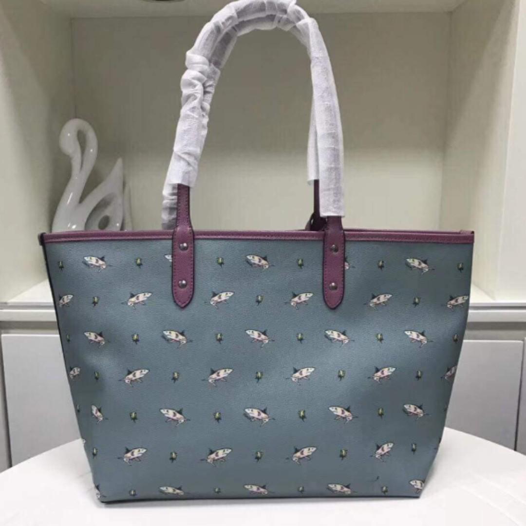 Coach shark tote discount