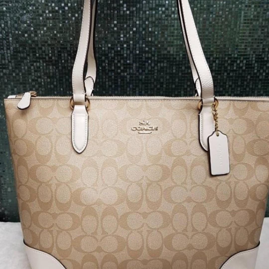 Coach sig outlet zip tote f29208