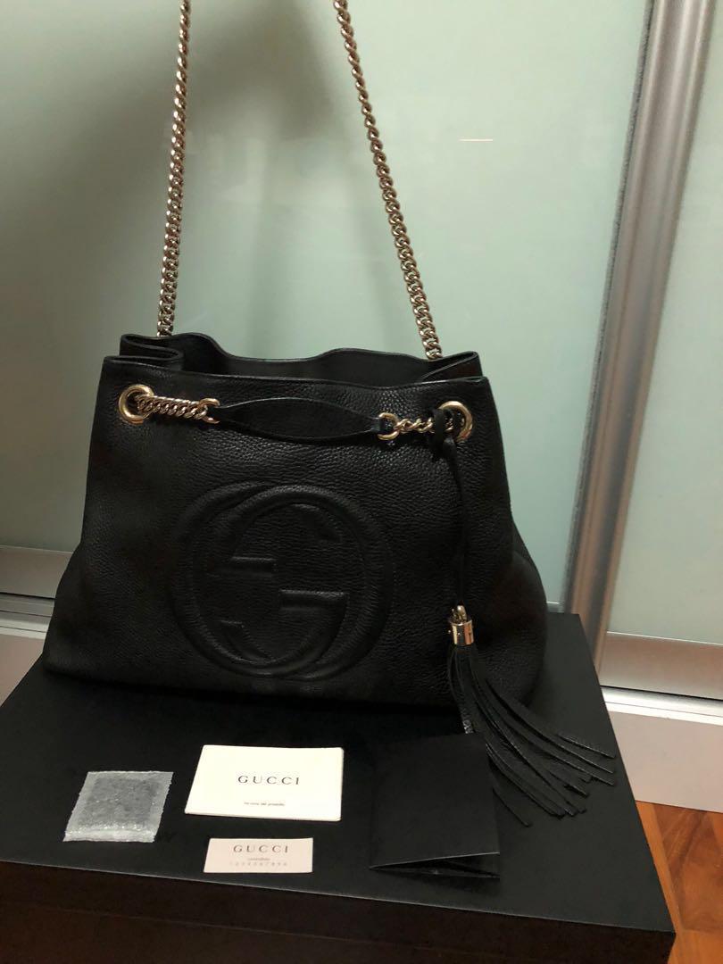 Authentic gucci soho shoulder bag clearance