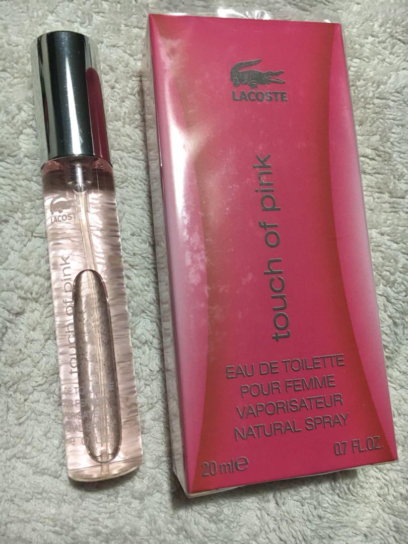 Authentic Tester Lacoste Touch of Pink (Category: Fragrance & Deodorants) located in Mandaluyong City. Submitted by samthings711 (Listing ID 188974633, Image 1). Description: Lacoste Touch of Pink 20ML.