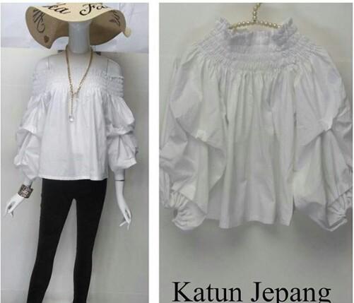 Blus Sabrina Putih Kayun Jepang Women S Fashion Women S Clothes