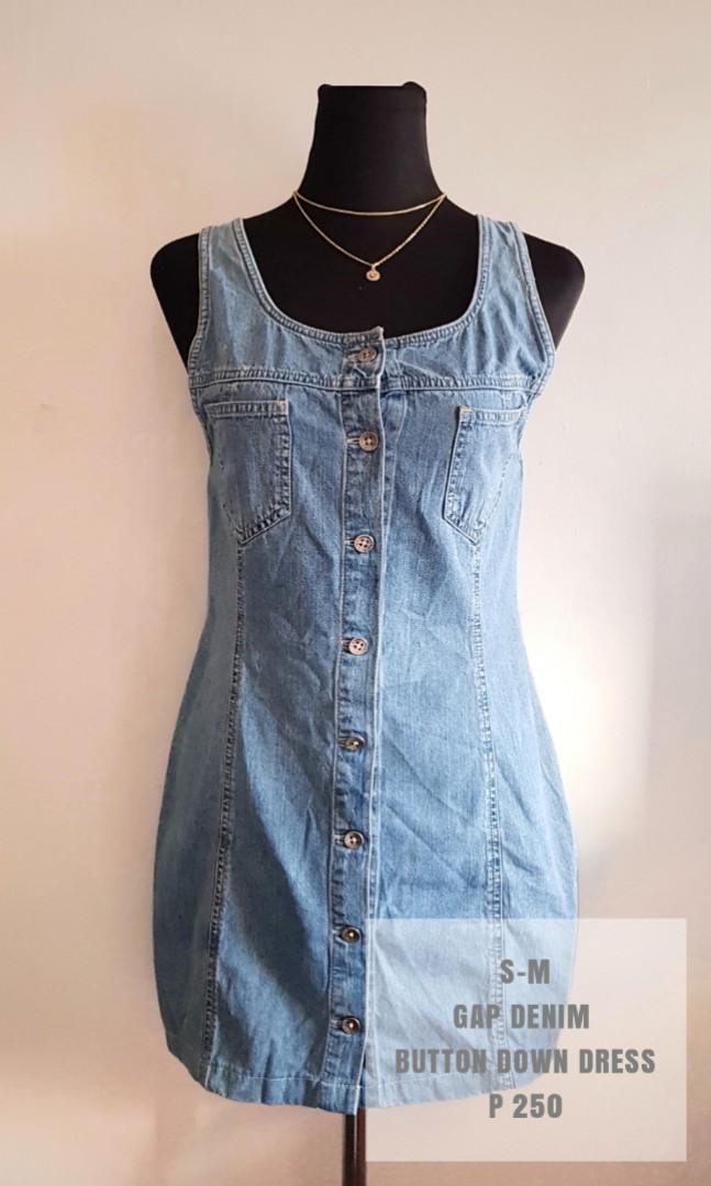 gap button down denim dress
