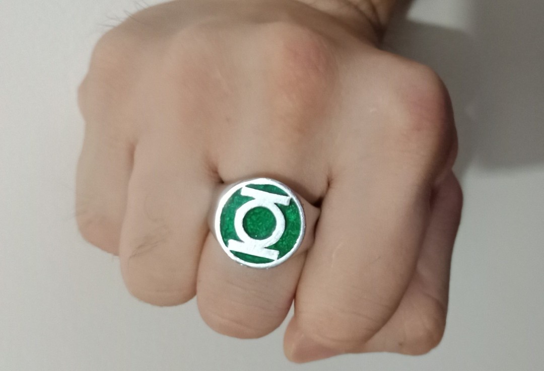 Green Lantern power ring stainless steel size 8 DC licensed