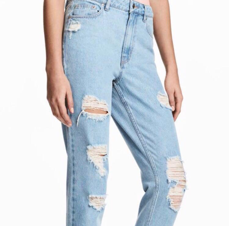 very distressed mom jeans