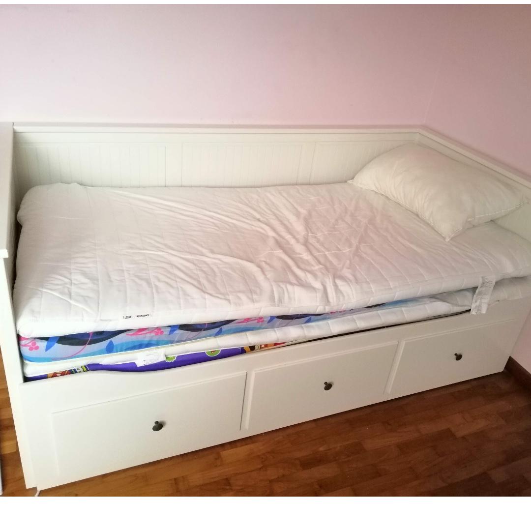 ikea hemnes daybed including mattresses furniture home living furniture bed frames mattresses on carousell