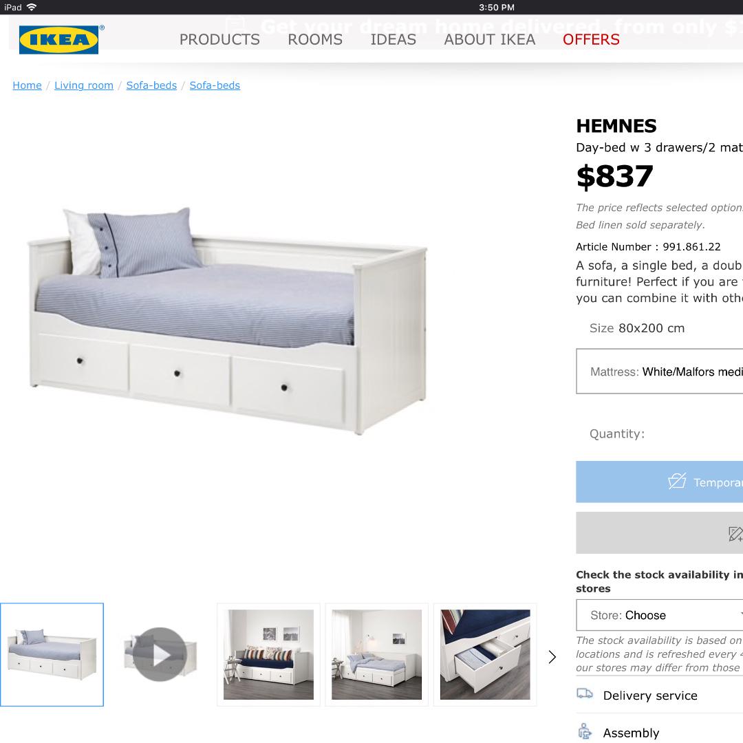 ikea hemnes daybed including mattresses furniture home living furniture bed frames mattresses on carousell