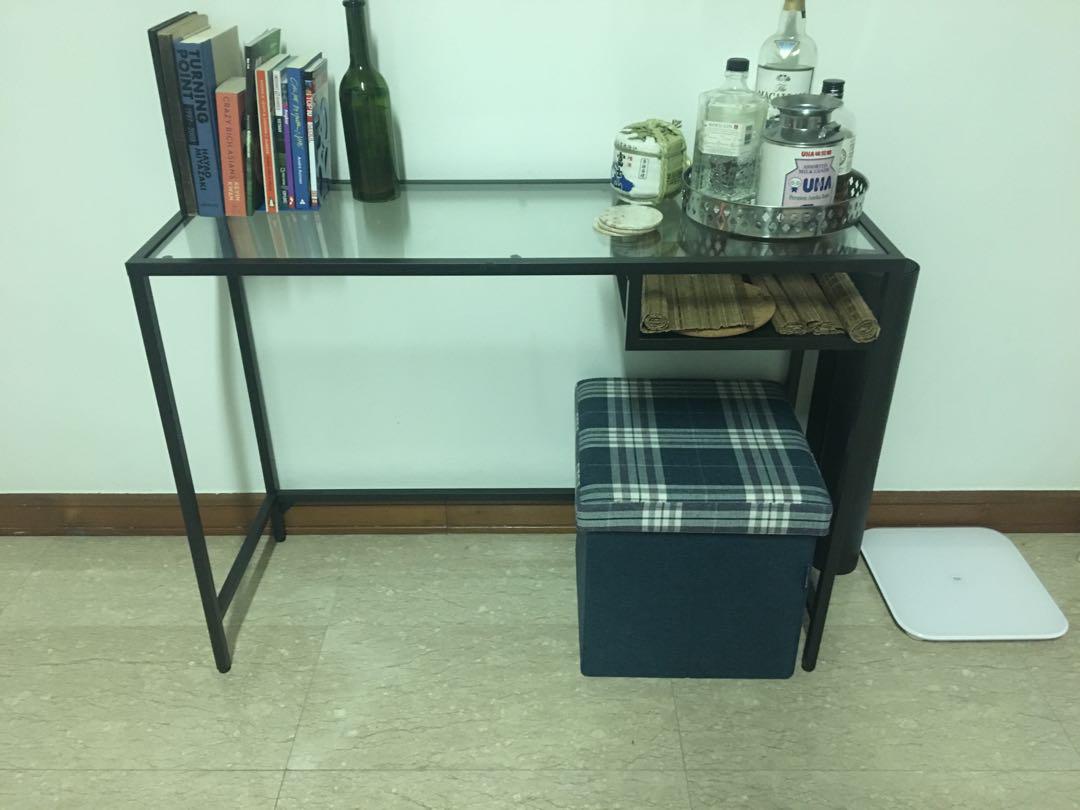 IKEA VITTSJO laptop desk glass, Furniture & Home Living, Furniture