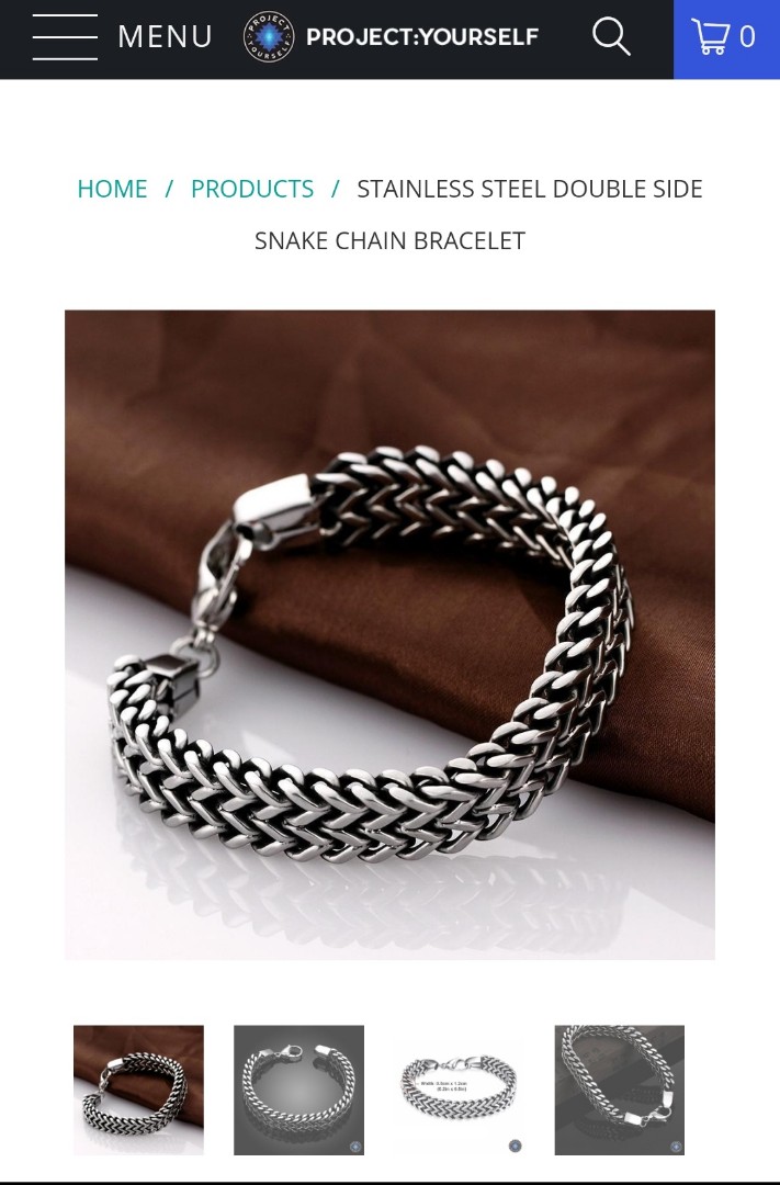 stainless steel snake chain bracelet
