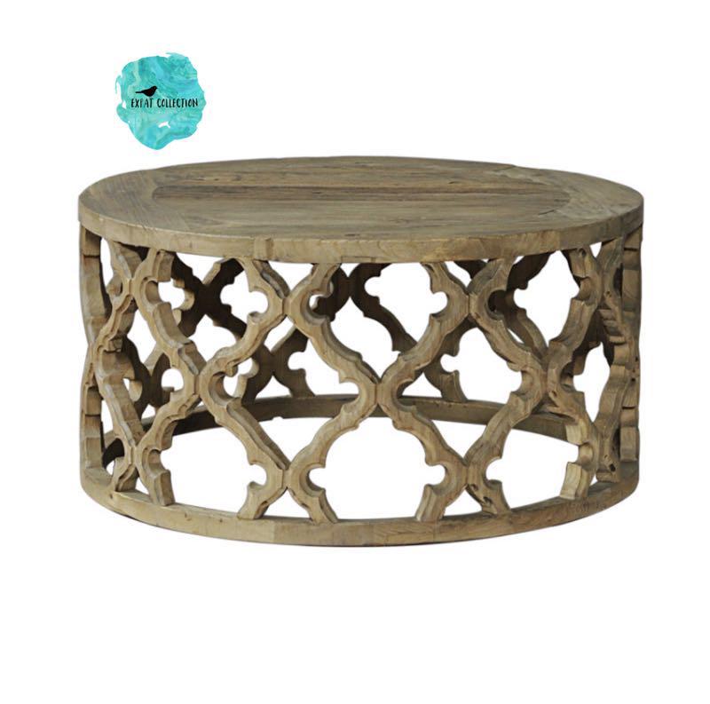 Moroccan Vintage Style Wooden Coffee Table Furniture
