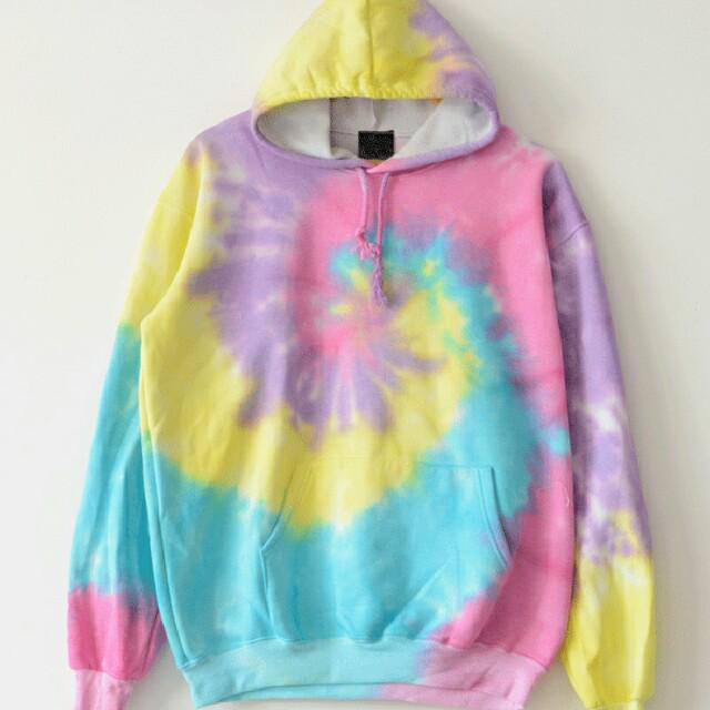 pastel rainbow tie dye hoodie