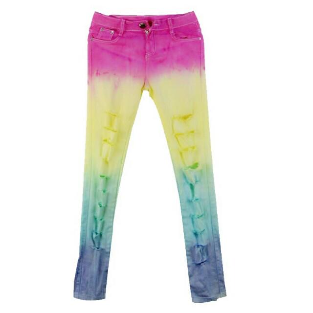 rainbow ripped jeans