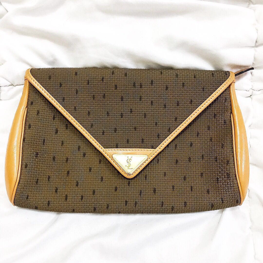 ysl beige clutch bag