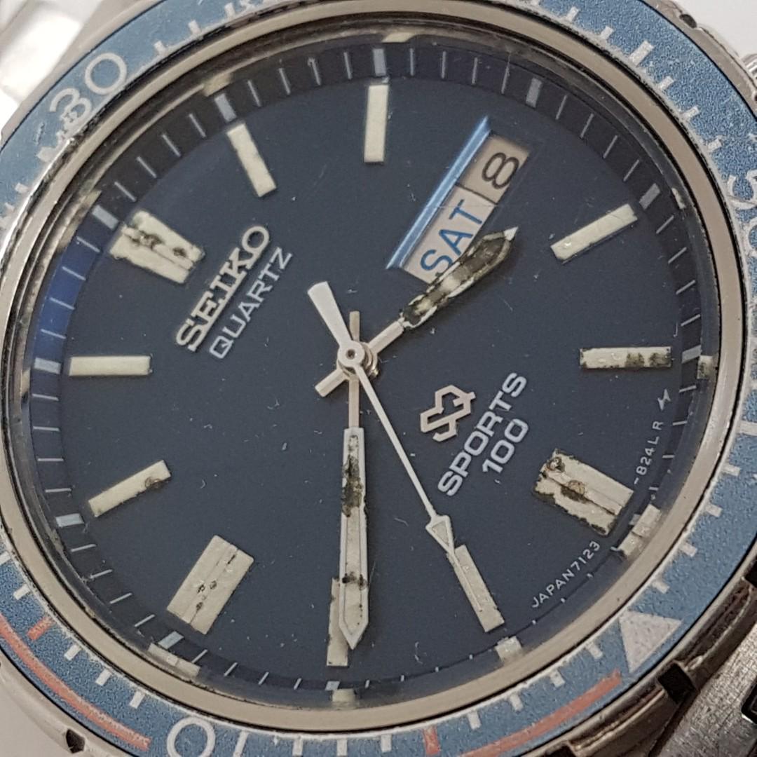 Seiko Sports Day-Date Quartz Watch 7123-823A, Luxury, Watches on Carousell