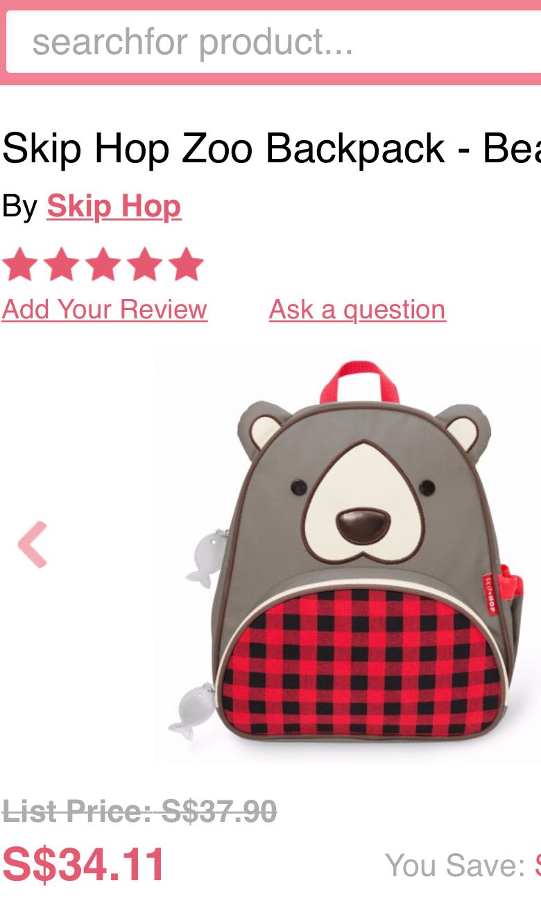 skip hop bear backpack