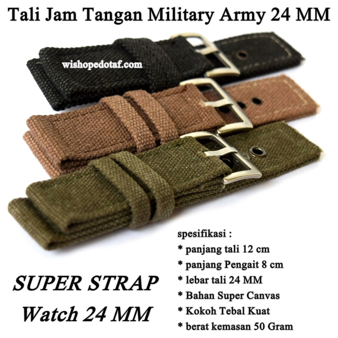 Tali Jam Militer Army 24 MM, Olshop Fashion, Olshop Pria di Carousell