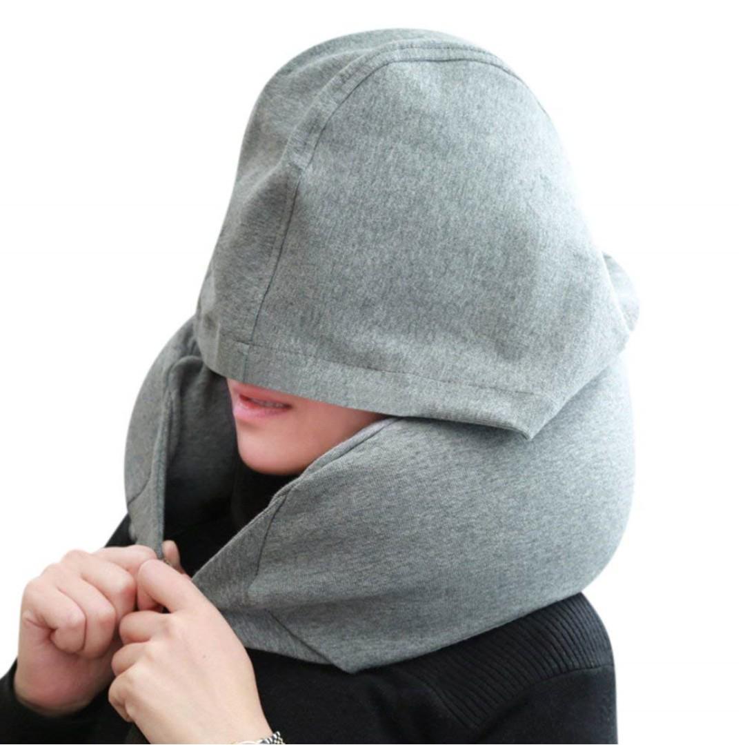 U Shaped Neck Pillow With Hood Travel Travel Essentials Travel