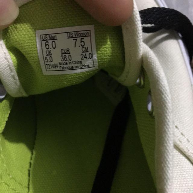 Vans Authentic Pop Classic White Lime Punch Size 6us